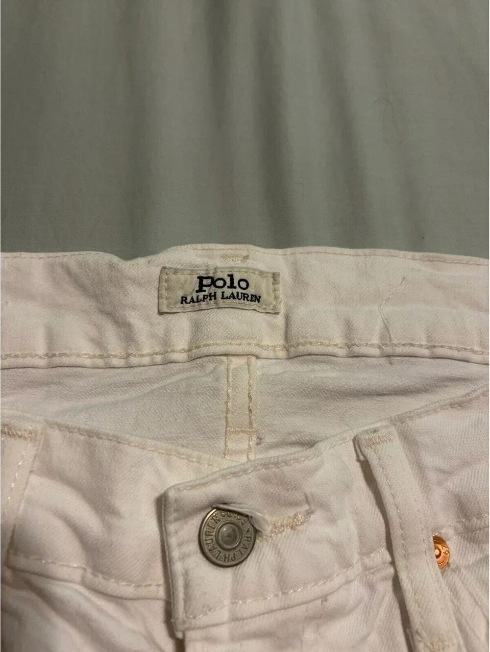 Polo Ralph Lauren Jeans Mens 34x30 White Varick Slim Straight Stretch Denim